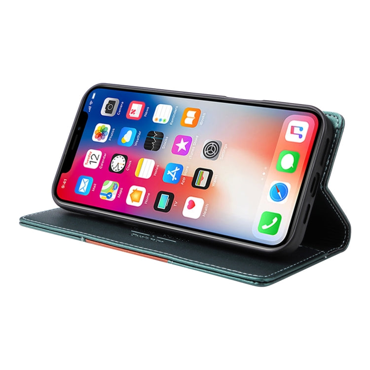 For iPhone XS / X GQUTROBE G01 RFID Anti-theft Leather Phone Case(Green)