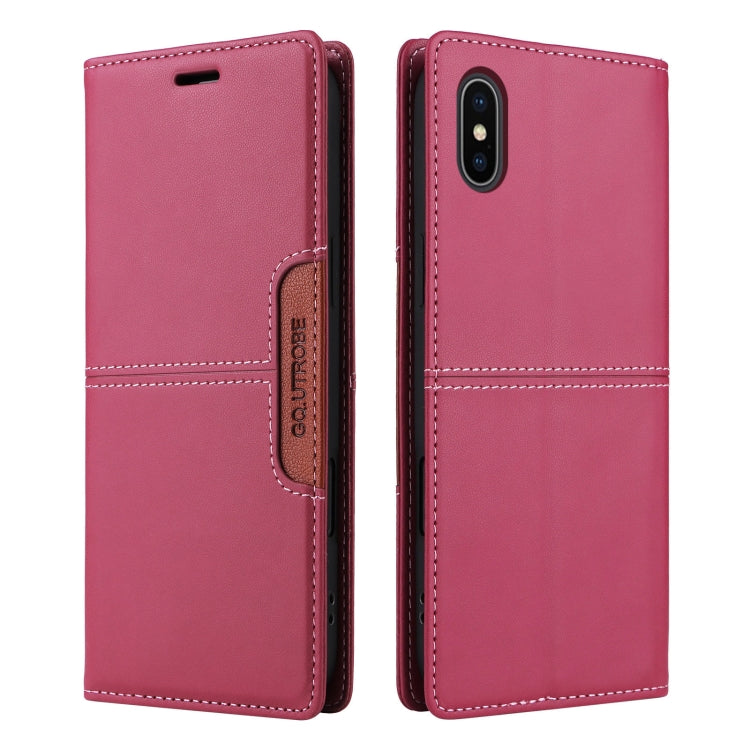 For iPhone XS Max GQUTROBE G01 RFID Anti-theft Leather Phone Case(Red)