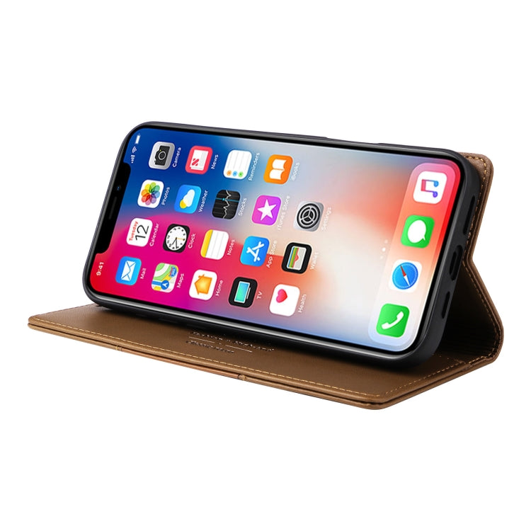 For iPhone XS Max GQUTROBE G01 RFID Anti-theft Leather Phone Case(Brown)