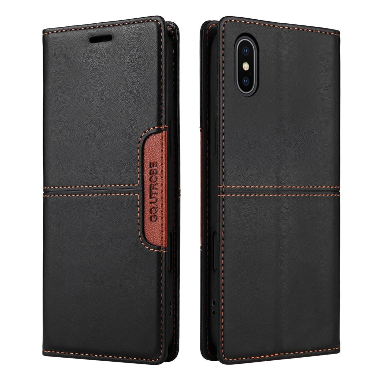 For iPhone XS Max GQUTROBE G01 RFID Anti-theft Leather Phone Case(Black)