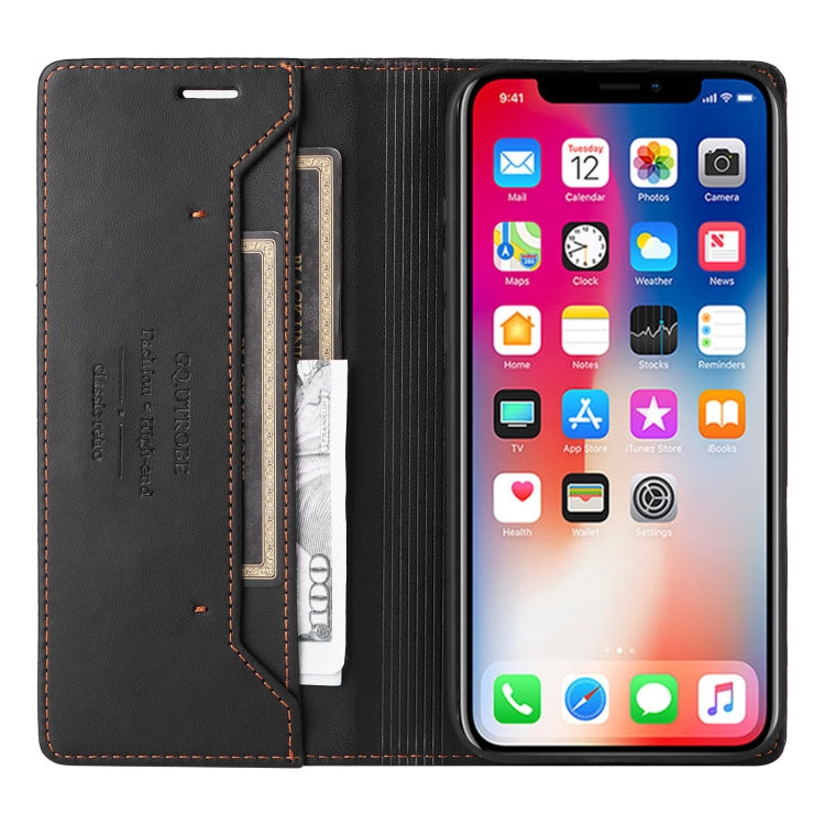 For iPhone XS Max GQUTROBE G01 RFID Anti-theft Leather Phone Case(Black)