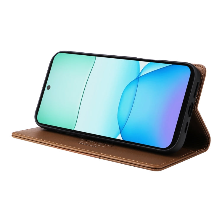 For Redmi 13 4G GQUTROBE G01 RFID Anti-theft Leather Phone Case(Brown)