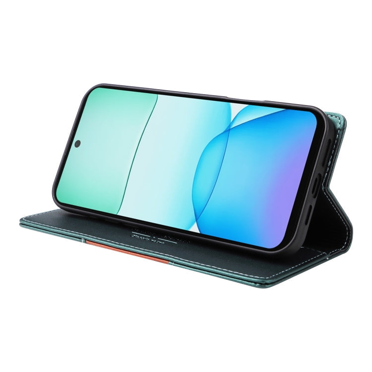 For Redmi 13 4G GQUTROBE G01 RFID Anti-theft Leather Phone Case(Green)