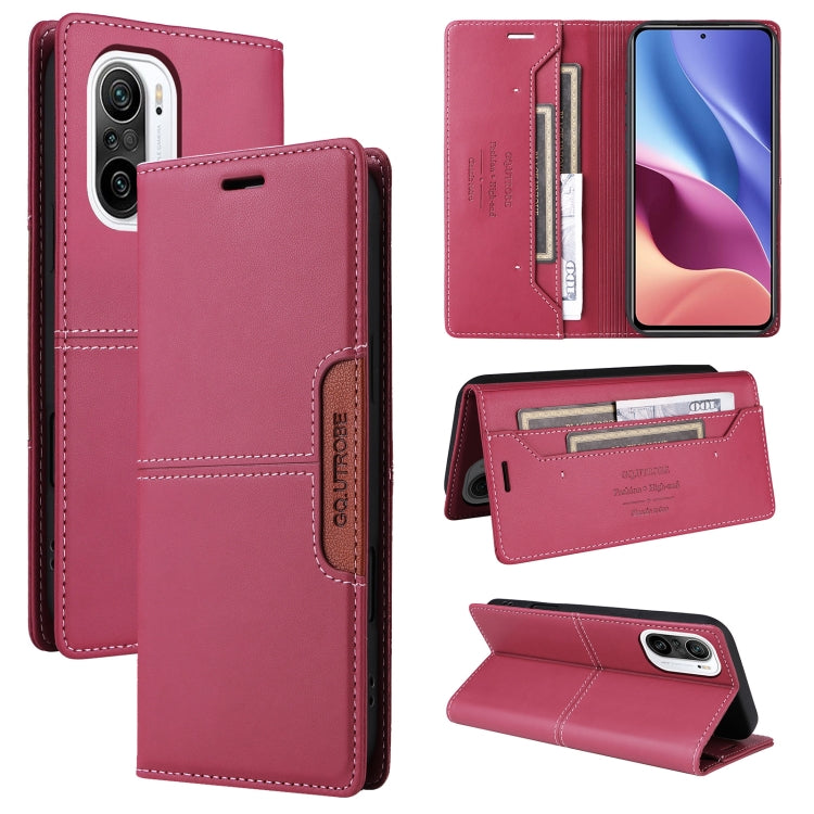 For Redmi K40 GQUTROBE G01 RFID Anti-theft Leather Phone Case(Red)