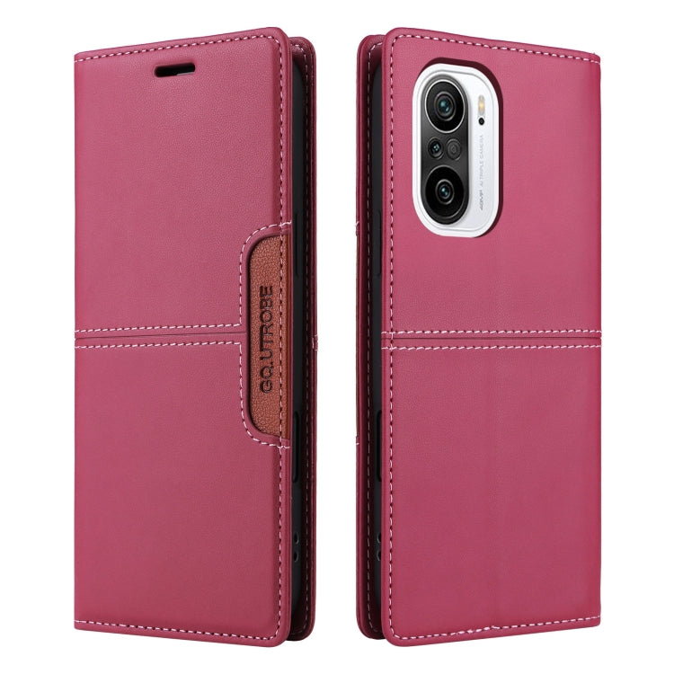 For Redmi K40 GQUTROBE G01 RFID Anti-theft Leather Phone Case(Red)