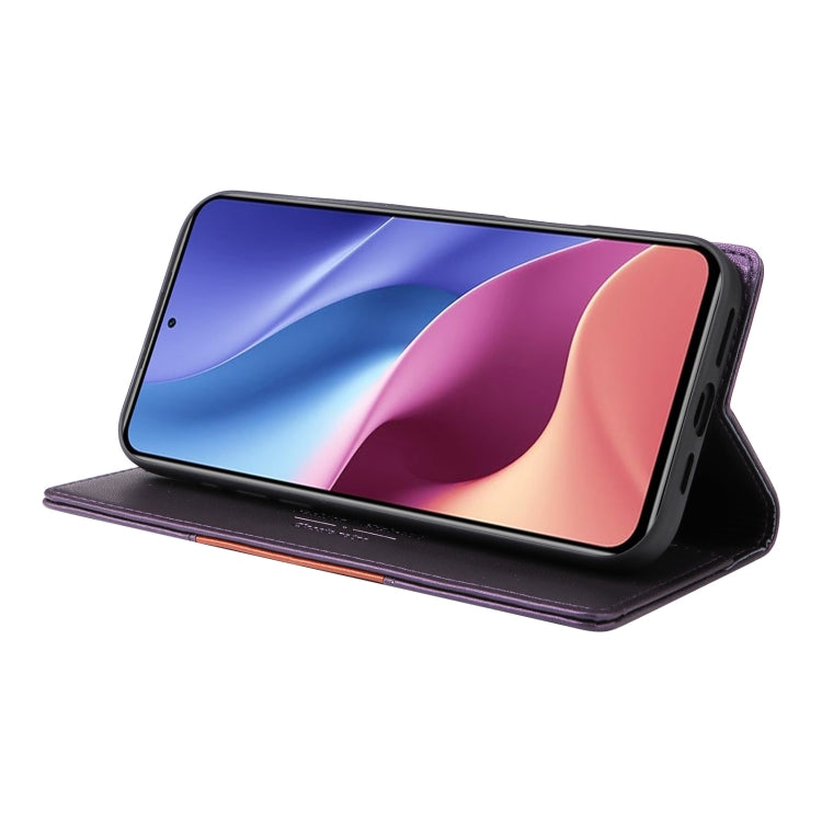 For Redmi K40 GQUTROBE G01 RFID Anti-theft Leather Phone Case(Purple)
