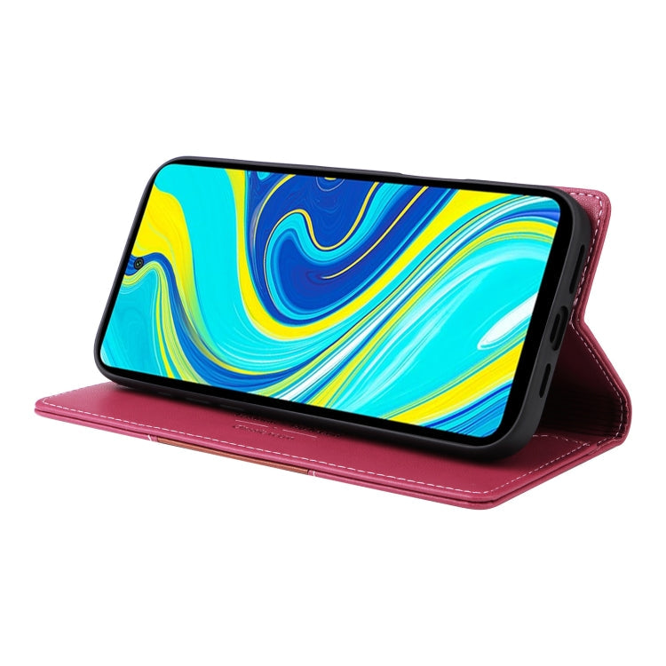 For Redmi Note 9S GQUTROBE G01 RFID Anti-theft Leather Phone Case(Red)