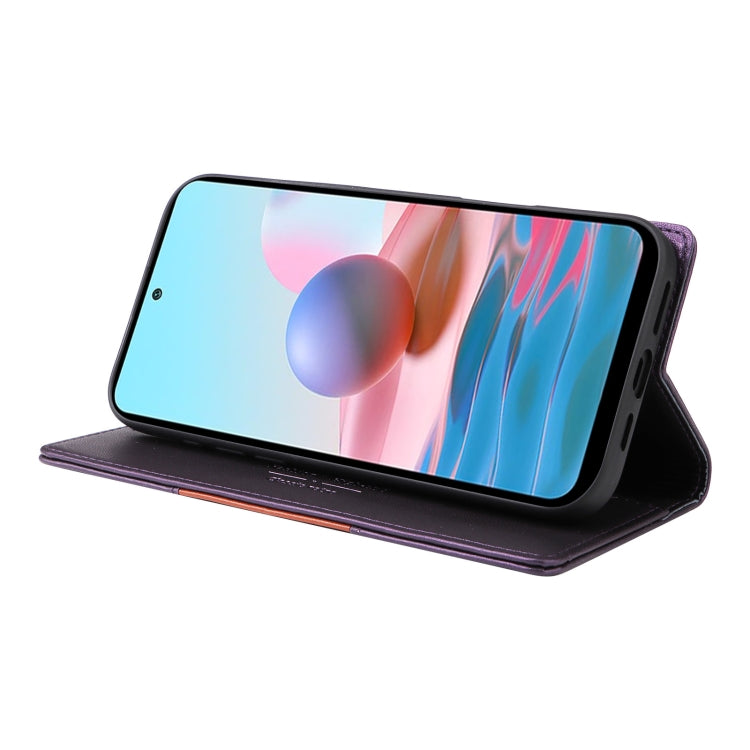 For Redmi Note 10 4G GQUTROBE G01 RFID Anti-theft Leather Phone Case(Purple)