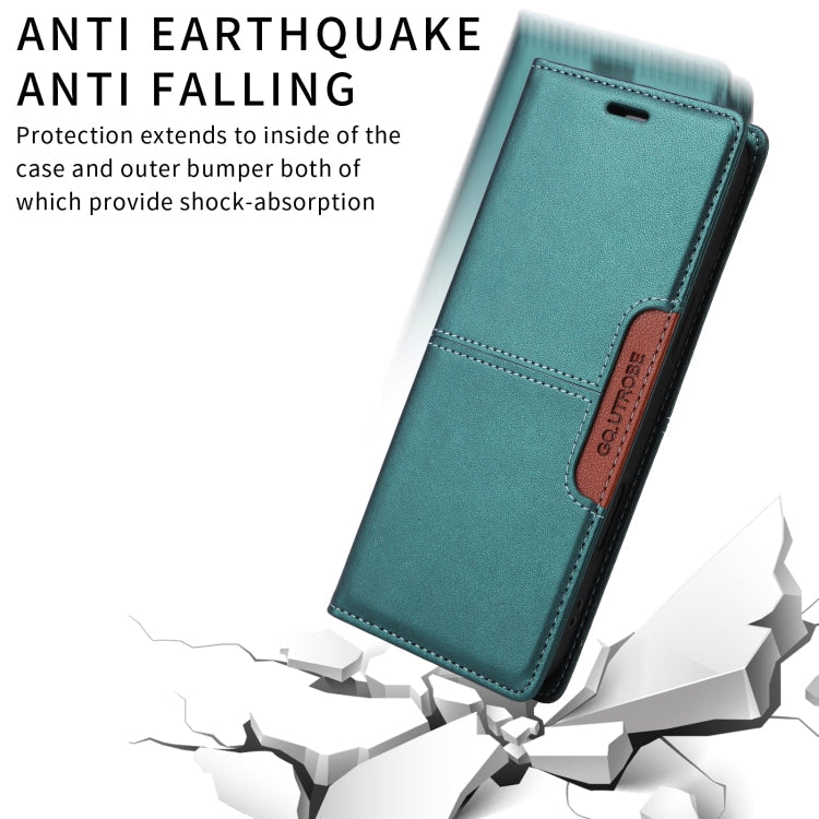 For Redmi Note 10 5G GQUTROBE G01 RFID Anti-theft Leather Phone Case(Green)