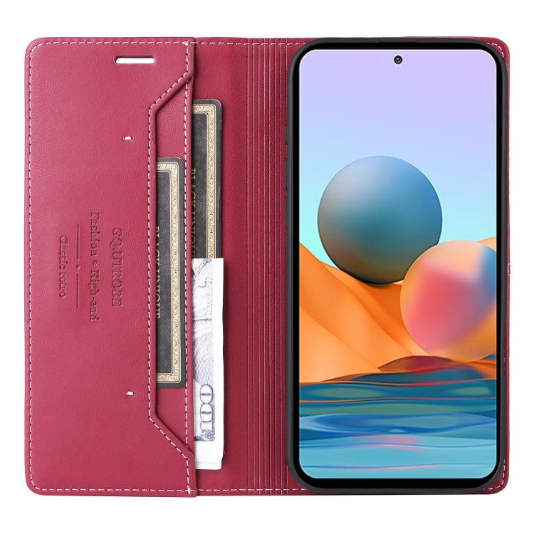 For Redmi Note 10 Pro 4G GQUTROBE G01 RFID Anti-theft Leather Phone Case(Red)