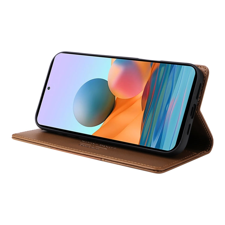 For Redmi Note 10 Pro 4G GQUTROBE G01 RFID Anti-theft Leather Phone Case(Brown)