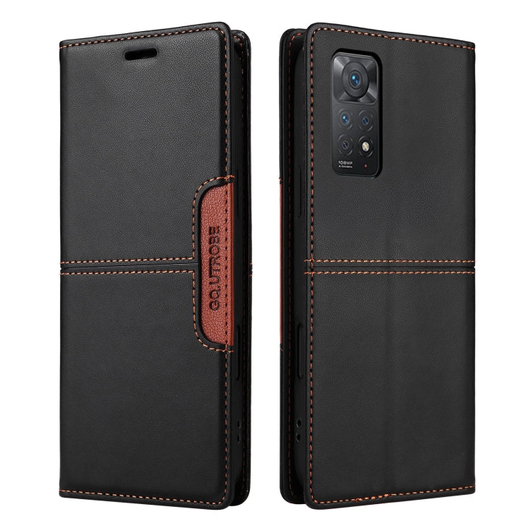 For Redmi Note 11 Pro Global GQUTROBE G01 RFID Anti-theft Leather Phone Case(Black)