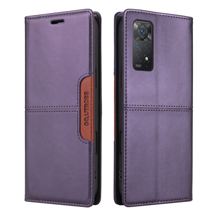 For Redmi Note 11 Pro Global GQUTROBE G01 RFID Anti-theft Leather Phone Case(Purple)