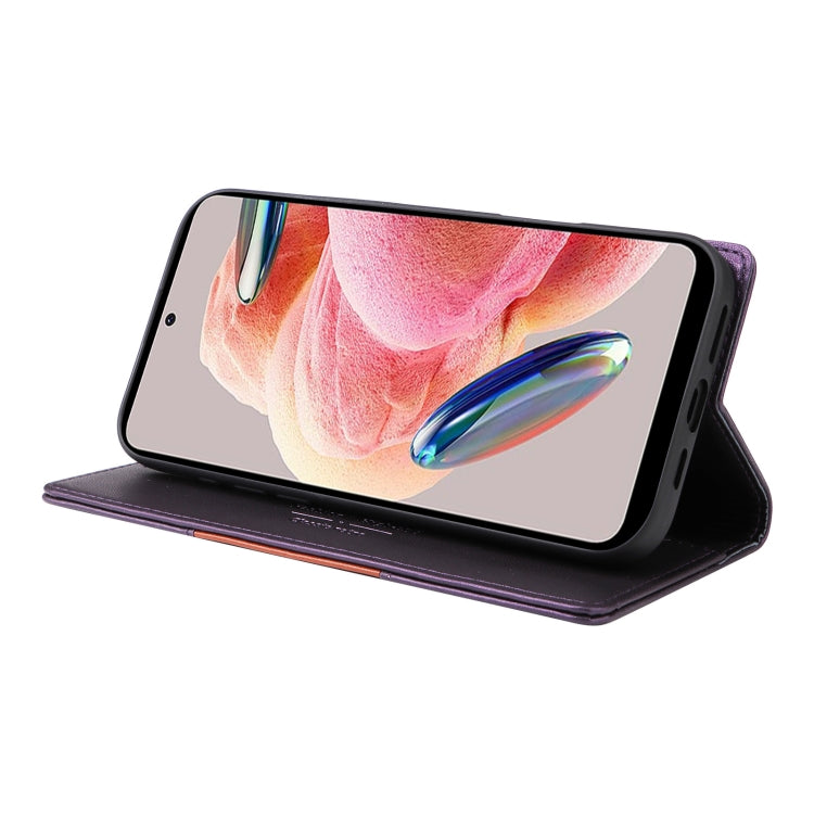 For Redmi Note 12 4G GQUTROBE G01 RFID Anti-theft Leather Phone Case(Purple)