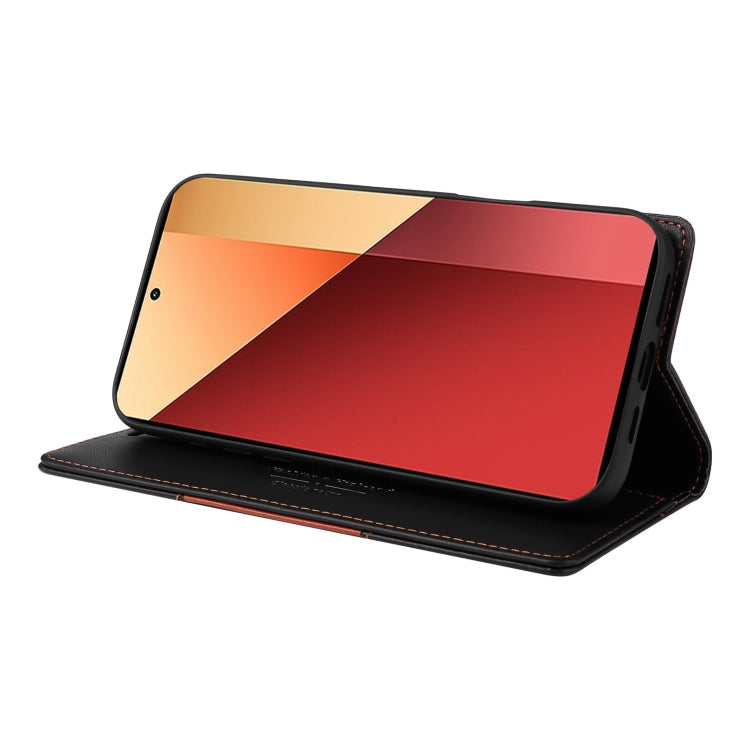 For Redmi Note 13 5G GQUTROBE G01 RFID Anti-theft Leather Phone Case(Black)