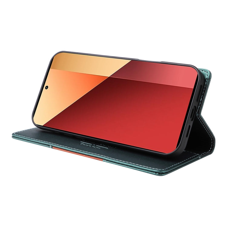 For Redmi Note 13 5G GQUTROBE G01 RFID Anti-theft Leather Phone Case(Green)