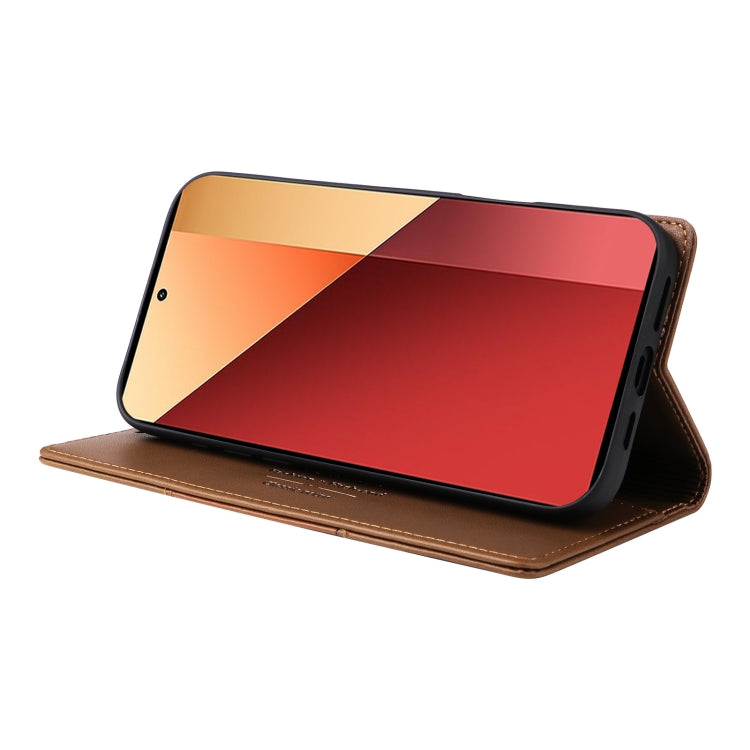 For Redmi Note 13 Pro 4G GQUTROBE G01 RFID Anti-theft Leather Phone Case(Brown)