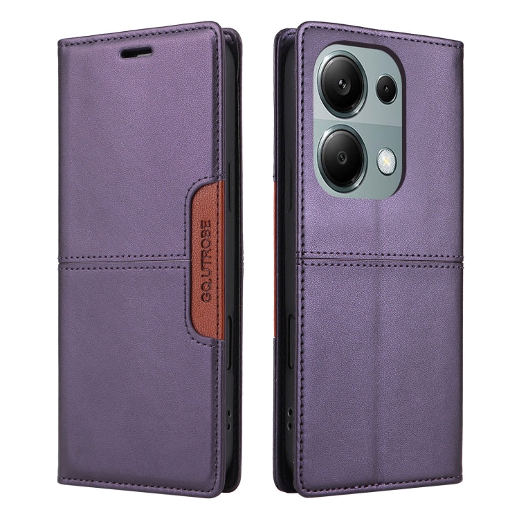 For Redmi Note 13 Pro 4G GQUTROBE G01 RFID Anti-theft Leather Phone Case(Purple)