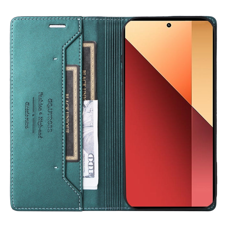 For Redmi Note 13 Pro 4G GQUTROBE G01 RFID Anti-theft Leather Phone Case(Green)