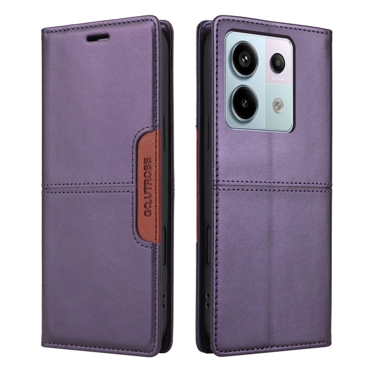For Redmi Note 13 Pro 5G GQUTROBE G01 RFID Anti-theft Leather Phone Case(Purple)