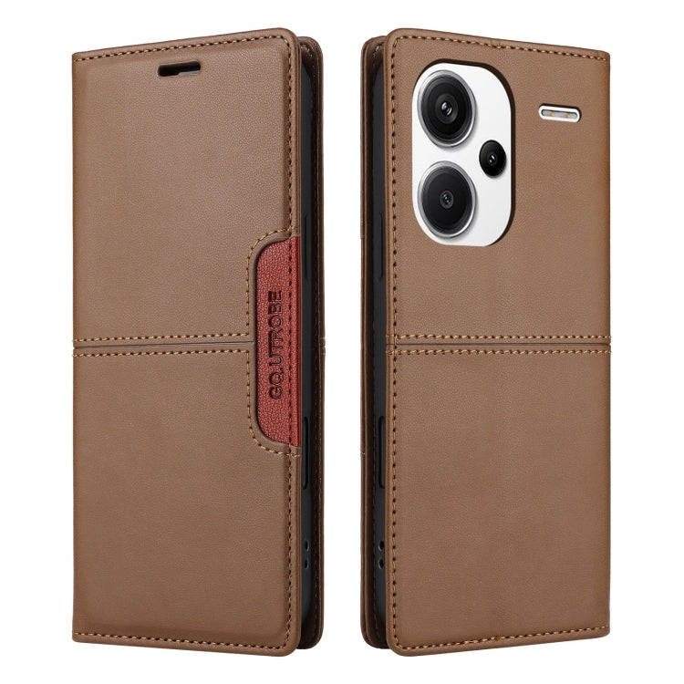 For Redmi Note 13 Pro+ GQUTROBE G01 RFID Anti-theft Leather Phone Case(Brown)