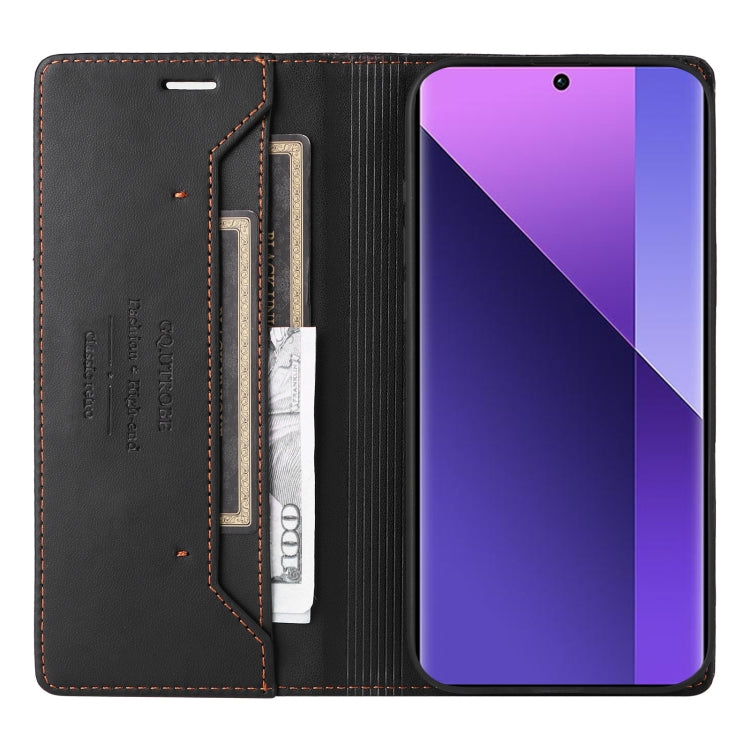For Redmi Note 13 Pro+ GQUTROBE G01 RFID Anti-theft Leather Phone Case(Black)