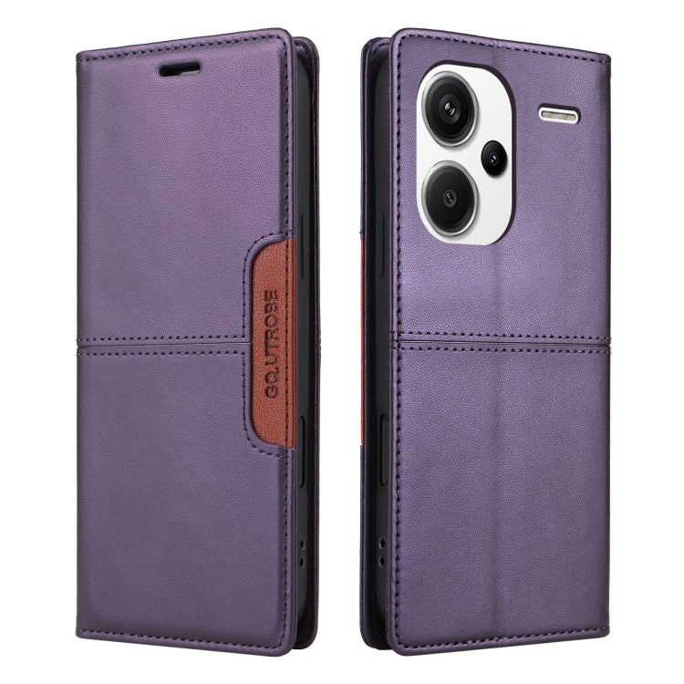 For Redmi Note 13 Pro+ GQUTROBE G01 RFID Anti-theft Leather Phone Case(Purple)