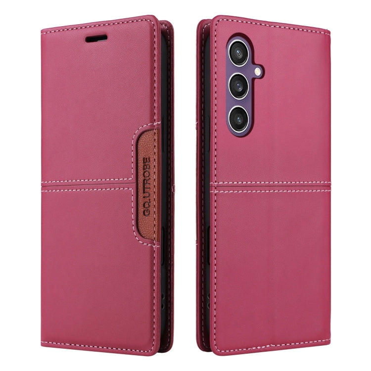 For Samsung Galaxy A25 5G GQUTROBE G01 RFID Anti-theft Leather Phone Case(Red)