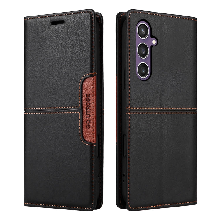 For Samsung Galaxy A25 5G GQUTROBE G01 RFID Anti-theft Leather Phone Case(Black)