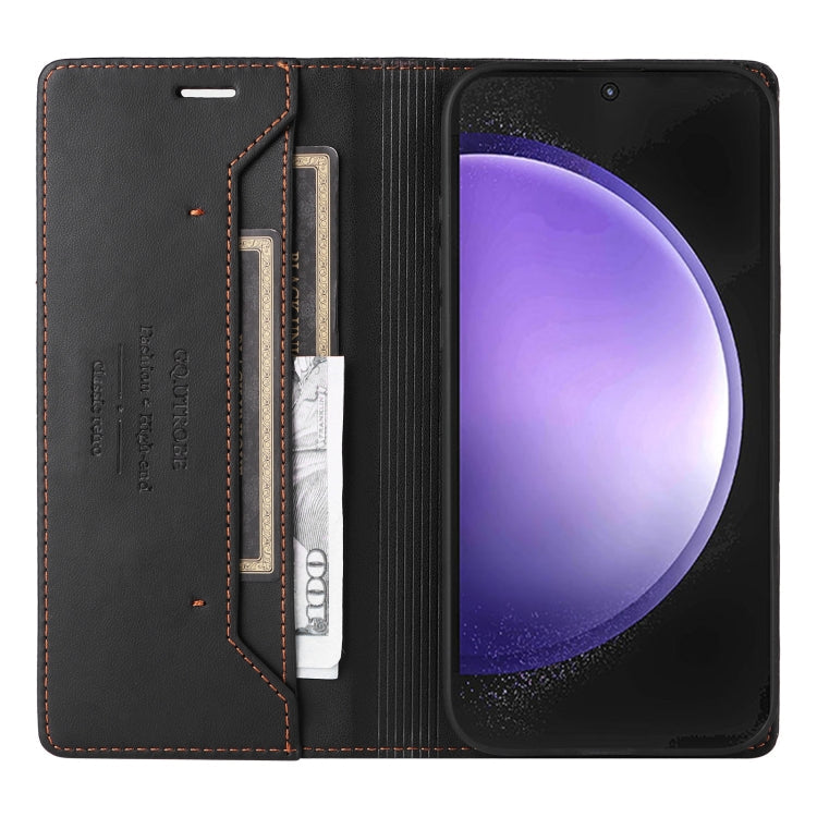 For Samsung Galaxy A25 5G GQUTROBE G01 RFID Anti-theft Leather Phone Case(Black)
