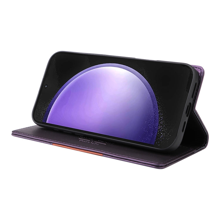For Samsung Galaxy A34 GQUTROBE G01 RFID Anti-theft Leather Phone Case(Purple)