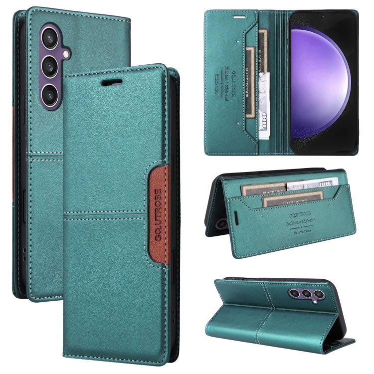 For Samsung Galaxy A35 GQUTROBE G01 RFID Anti-theft Leather Phone Case(Green)