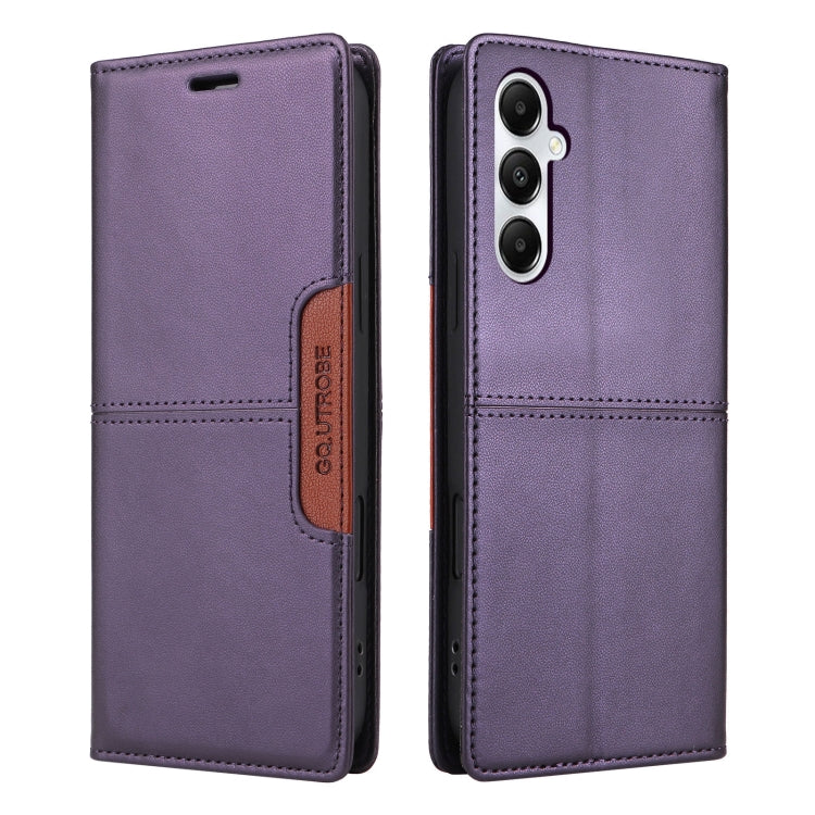 For Samsung Galaxy A05s GQUTROBE G01 RFID Anti-theft Leather Phone Case(Purple)