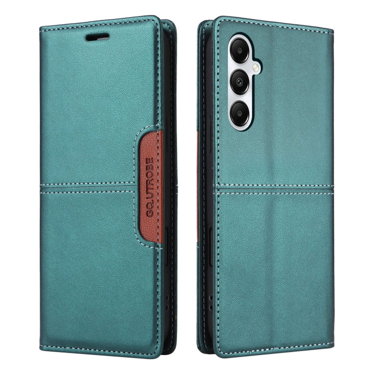For Samsung Galaxy A05s GQUTROBE G01 RFID Anti-theft Leather Phone Case(Green)