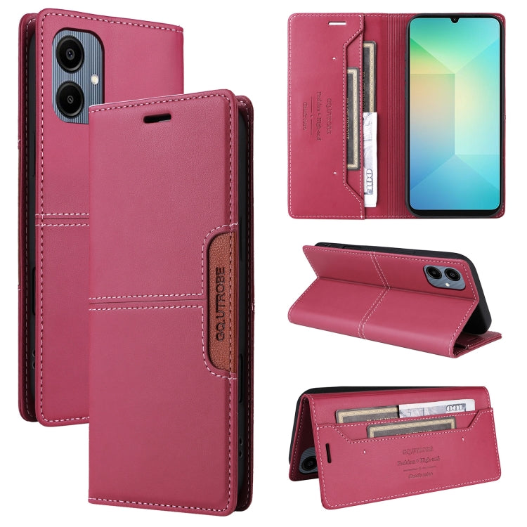 For Samsung Galaxy A06 GQUTROBE G01 RFID Anti-theft Leather Phone Case(Red)