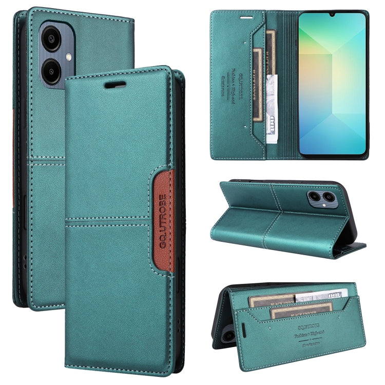 For Samsung Galaxy A06 GQUTROBE G01 RFID Anti-theft Leather Phone Case(Green)