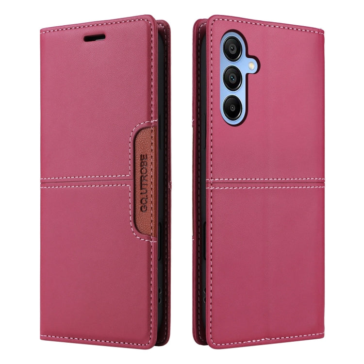 For Samsung Galaxy A15 5G GQUTROBE G01 RFID Anti-theft Leather Phone Case(Red)