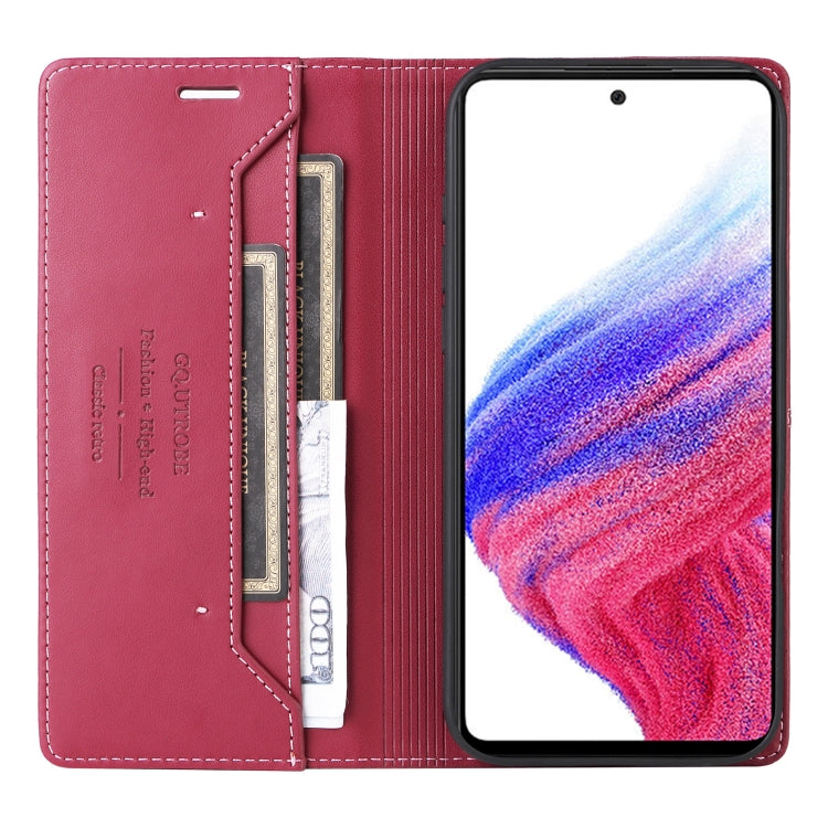 For Samsung Galaxy A23 5G GQUTROBE G01 RFID Anti-theft Leather Phone Case(Red)