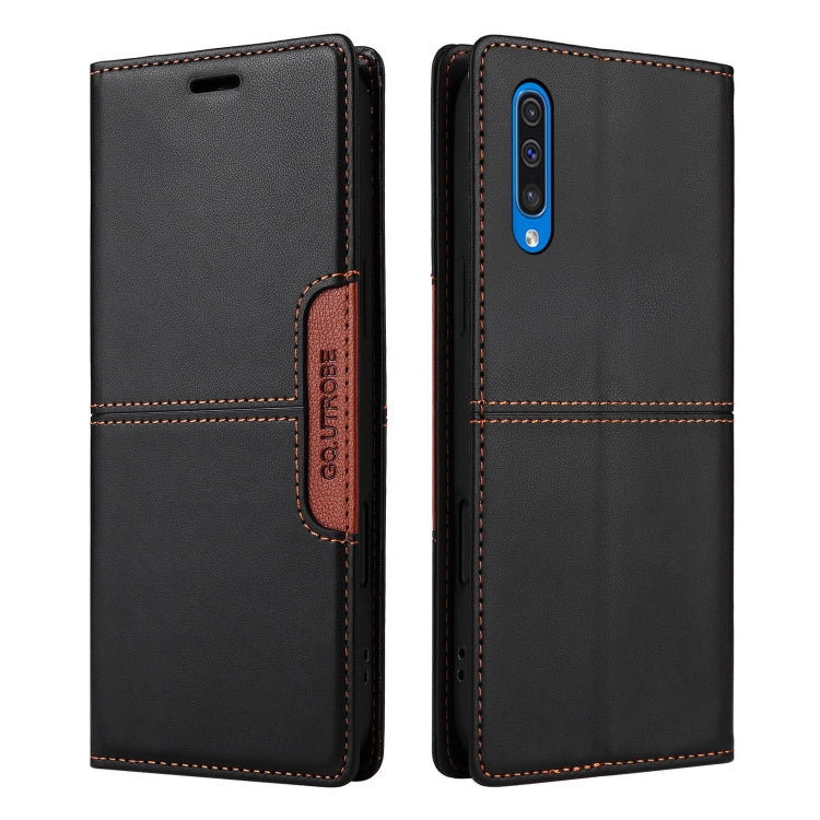 For Samsung Galaxy A50 GQUTROBE G01 RFID Anti-theft Leather Phone Case(Black)