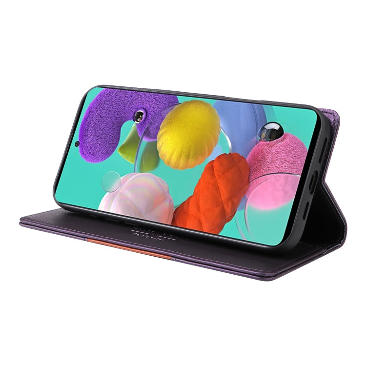 For Samsung Galaxy A51 4G GQUTROBE G01 RFID Anti-theft Leather Phone Case(Purple)