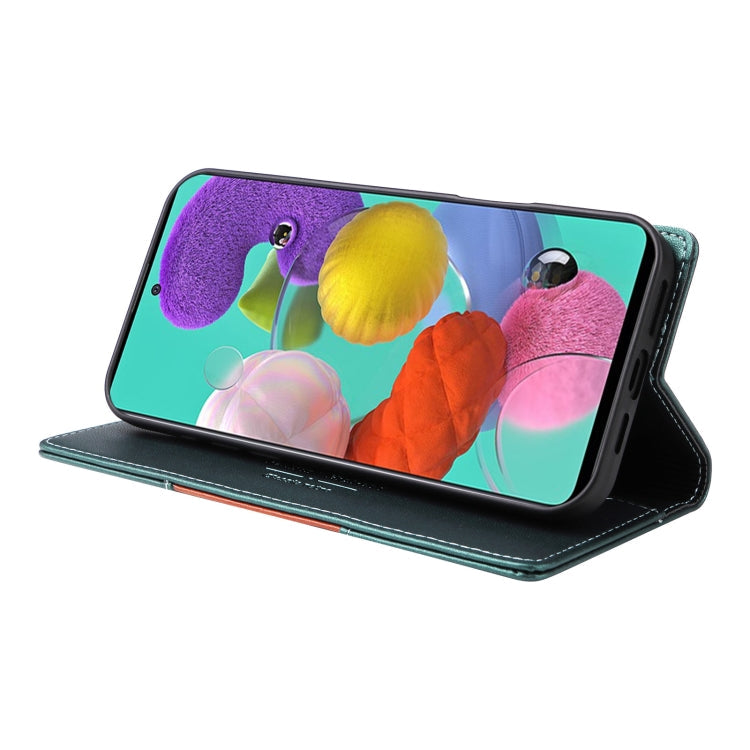 For Samsung Galaxy A51 4G GQUTROBE G01 RFID Anti-theft Leather Phone Case(Green)