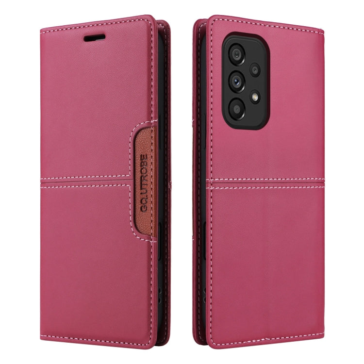 For Samsung Galaxy A52 GQUTROBE G01 RFID Anti-theft Leather Phone Case(Red)