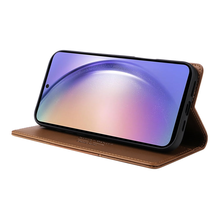 For Samsung Galaxy A54 5G GQUTROBE G01 RFID Anti-theft Leather Phone Case(Brown)