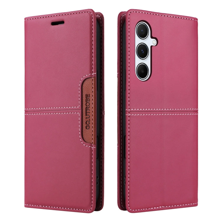 For Samsung Galaxy A55 5G GQUTROBE G01 RFID Anti-theft Leather Phone Case(Red)