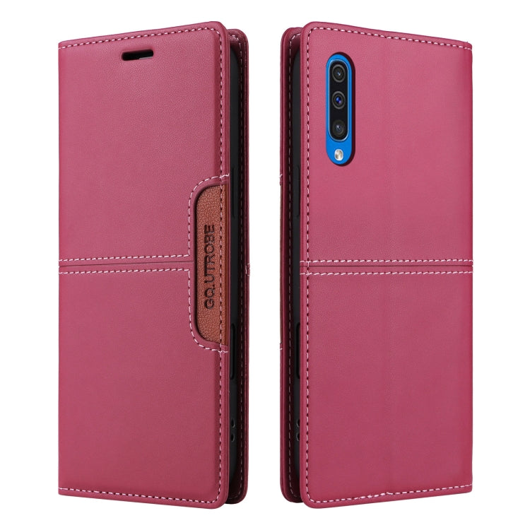 For Samsung Galaxy A70 GQUTROBE G01 RFID Anti-theft Leather Phone Case(Red)