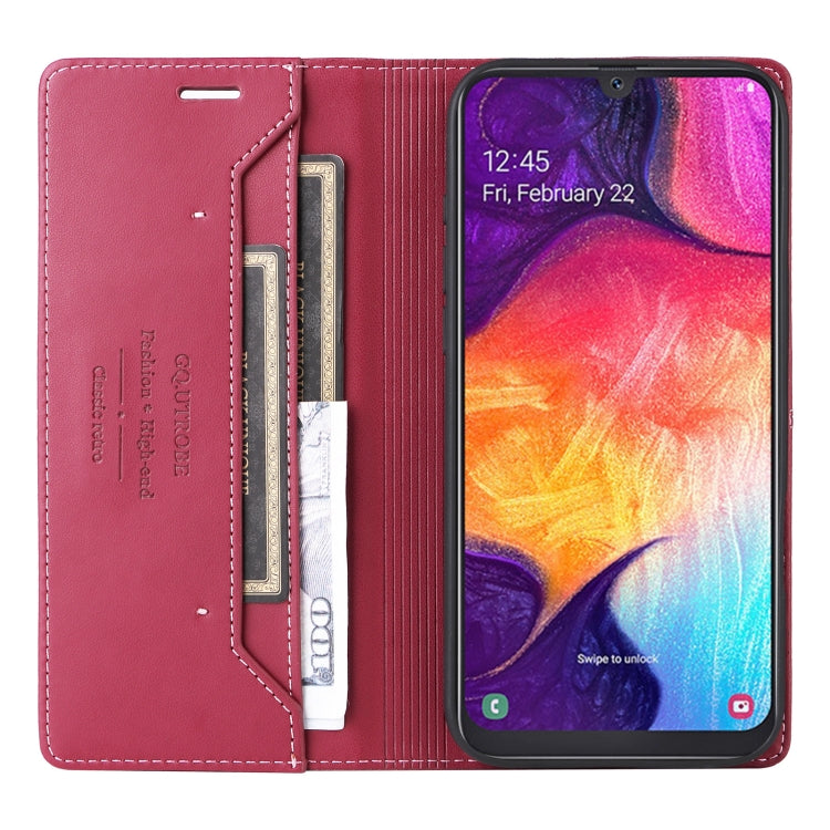 For Samsung Galaxy A70 GQUTROBE G01 RFID Anti-theft Leather Phone Case(Red)