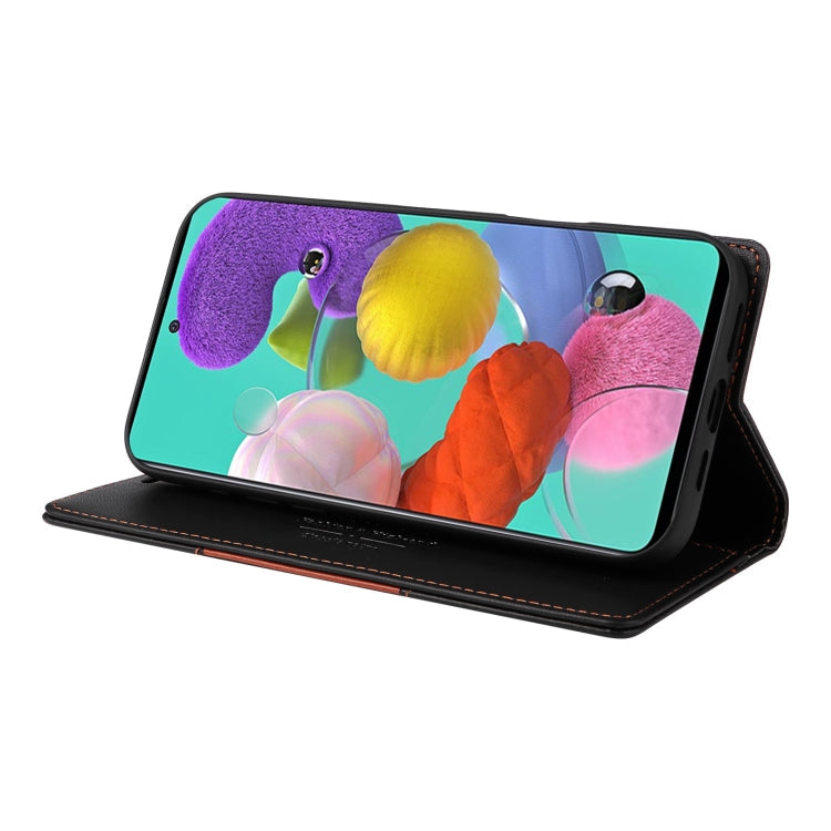 For Samsung Galaxy A71 4G GQUTROBE G01 RFID Anti-theft Leather Phone Case(Black)