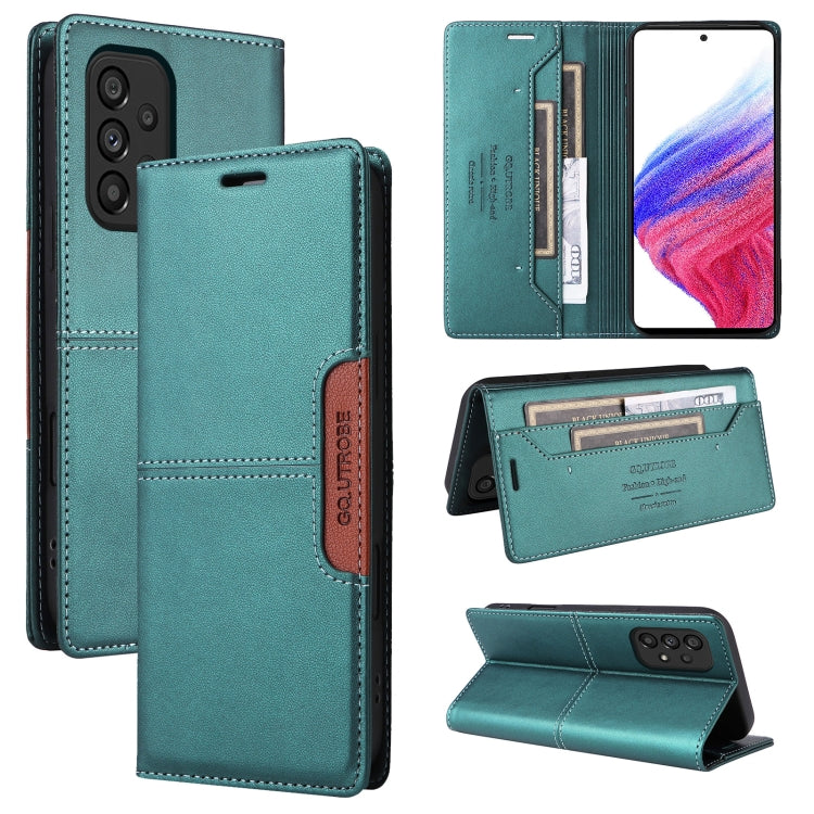 For Samsung Galaxy A72 GQUTROBE G01 RFID Anti-theft Leather Phone Case(Green)