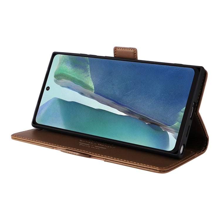 For Samsung Galaxy Note20 GQUTROBE G01 RFID Anti-theft Leather Phone Case(Brown)