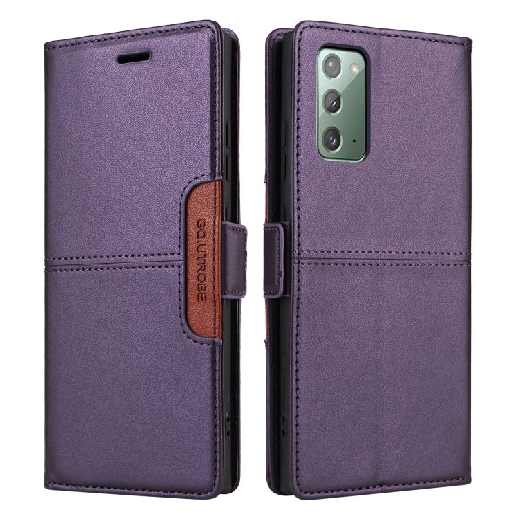 For Samsung Galaxy Note20 GQUTROBE G01 RFID Anti-theft Leather Phone Case(Purple)